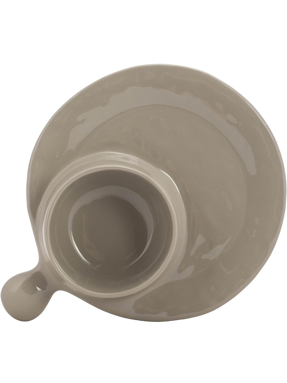 Demdaco Ceramic Soup and Sandwich or Salad Dish NWT Light Gray